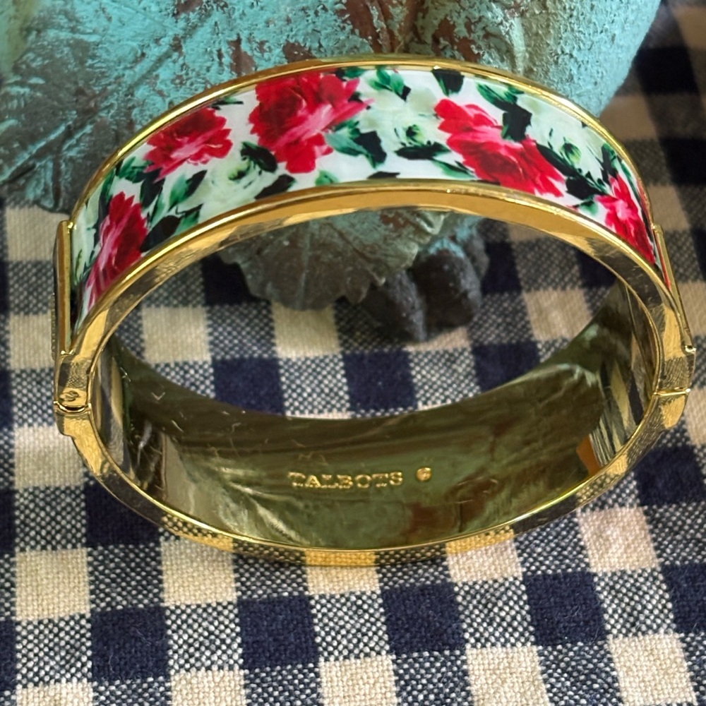 Talbots Gold Floral Clamper Bracelet